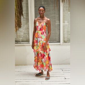 Fruit salad ruffled dress by FARM Rio